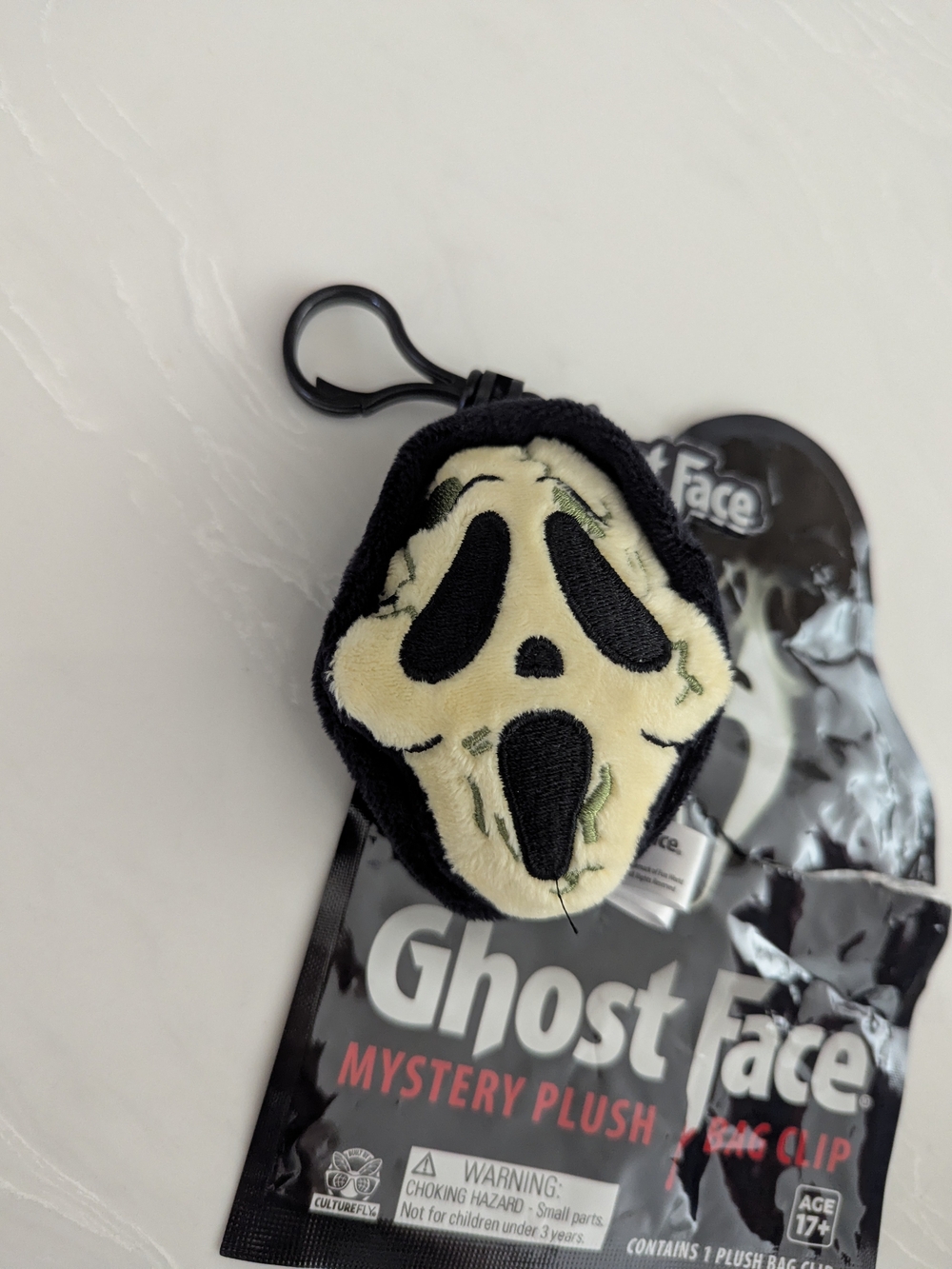 Ghost Face Mystery Plush Bag Clip NWT